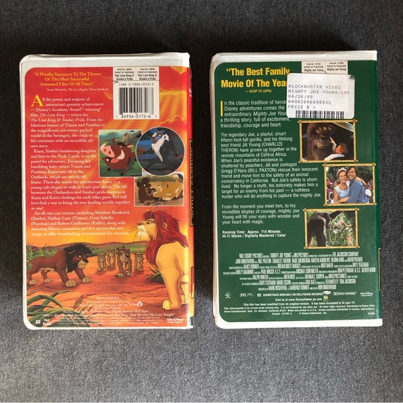 Disney VHS Lion King II Simba’s Pride & Might Joe Young - Picture 4 of 14